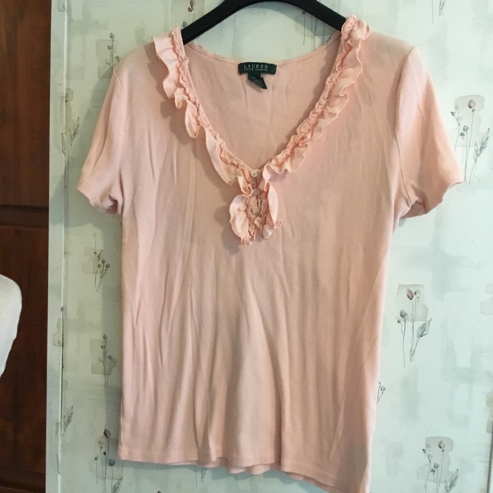 2/$20 Pink, short sleeve, v neck tee